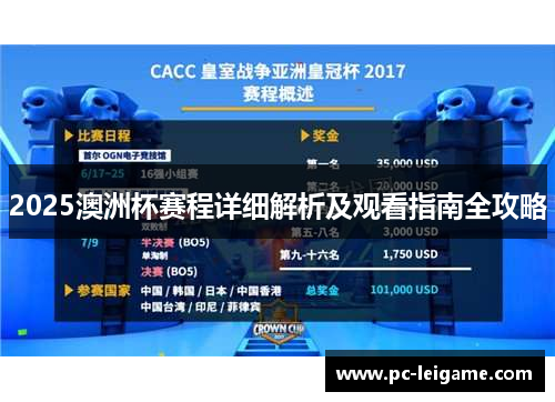 2025澳洲杯赛程详细解析及观看指南全攻略